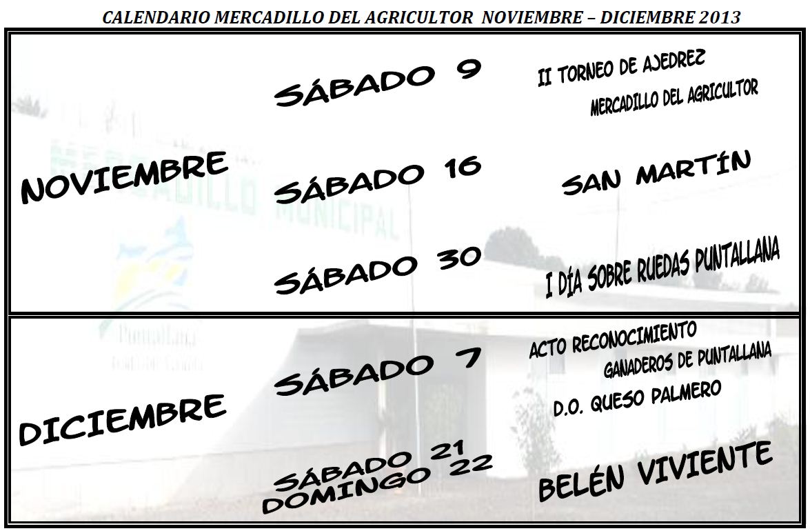 CalendarioMercadilloNoviembreDiciembre2013